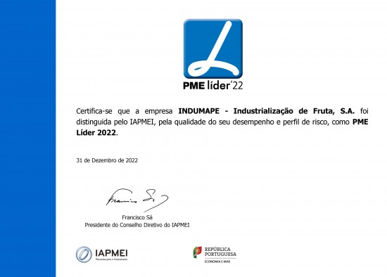  Indumape is PME Leader 2022 